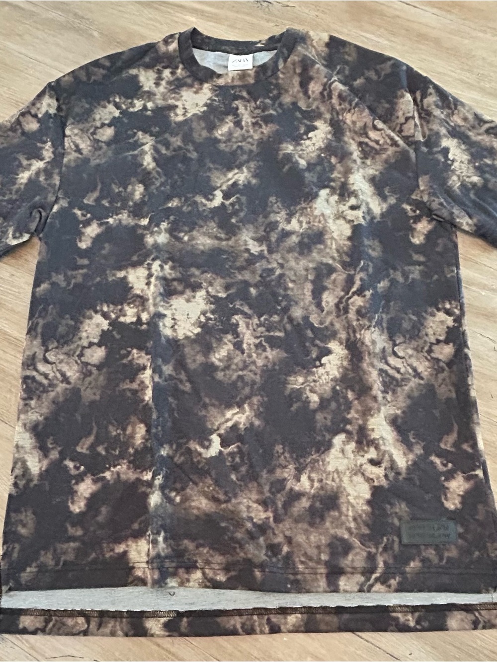 Zara Tie-Dye Tee in Brown and Black